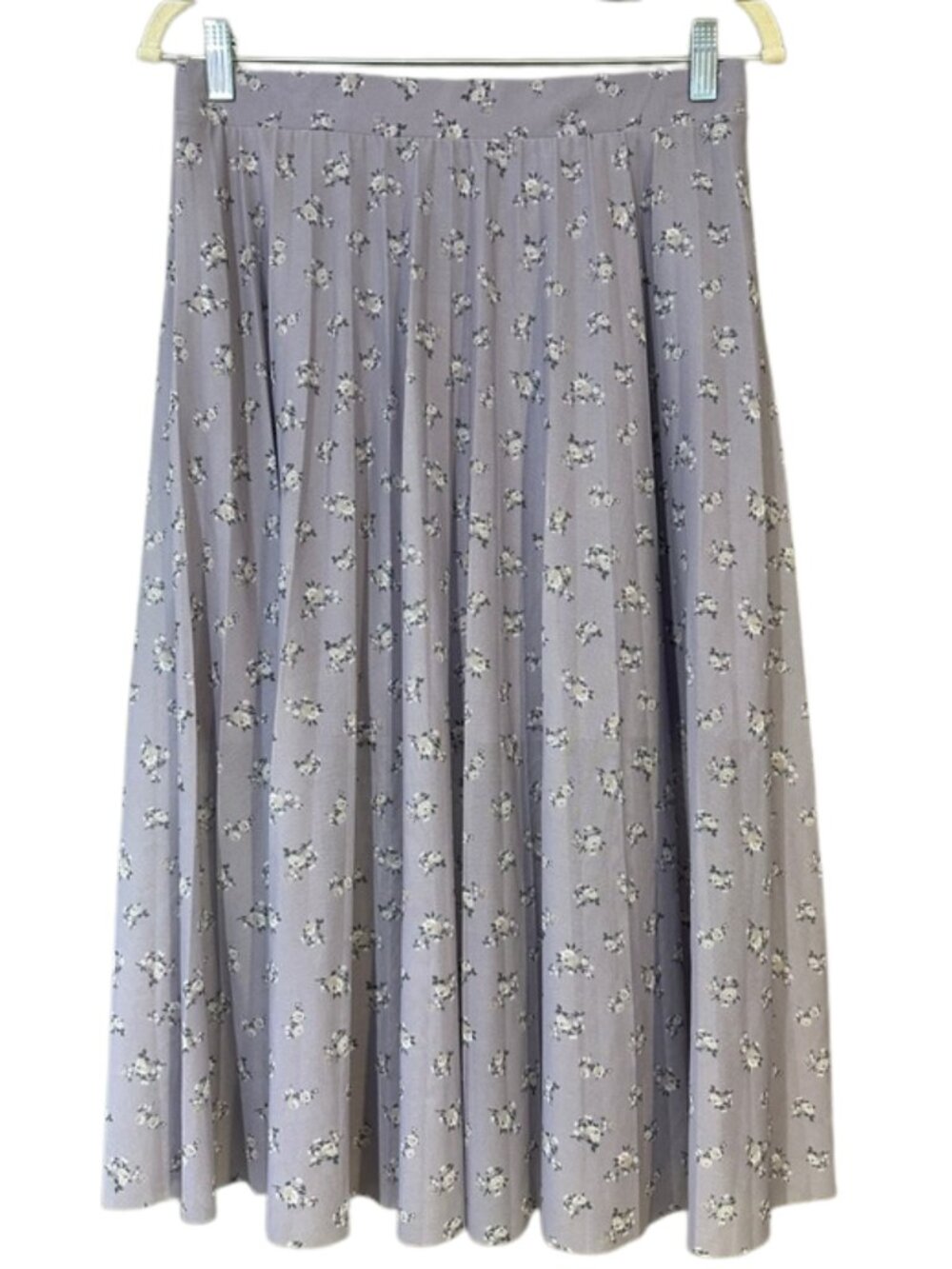 Hollister Lavender Floral Midi Skirt Sheer Layered Flowy Boho